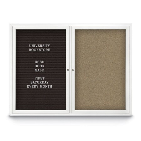 United Visual Products Corkboard, Med Grey/White, 36" x 36" UV436H-WHITE-MEDGRY